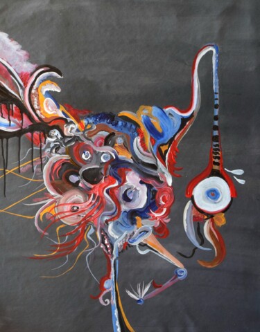 Schilderij getiteld "Abstrakt Tibaart 3#" door Tiba, Origineel Kunstwerk, Acryl