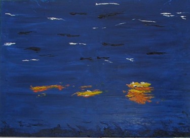 Painting titled "Ciel sur mer" by Bdumont, Original Artwork, Oil