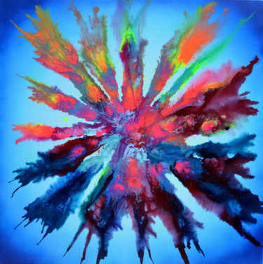 Malerei mit dem Titel "Opening Blue Pandor…" von Tiberiu Soos, Original-Kunstwerk, Acryl