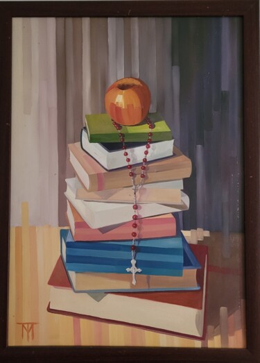 Painting titled "Knowledge" by Tibor Mehesi, Original Artwork, Oil