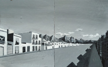 Malerei mit dem Titel "Street overview" von Tibor Probst, Original-Kunstwerk, Acryl