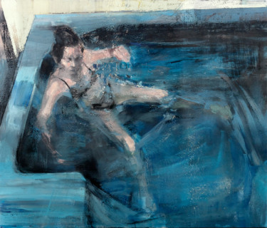 Malerei mit dem Titel "Hot Tub No1" von Tibor Simon-Mazula, Original-Kunstwerk, Öl