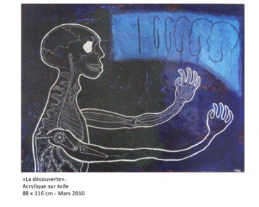 Peinture intitulée "La découverte." par Tibo, Œuvre d'art originale, Huile