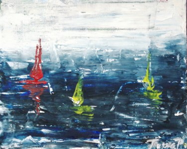 Painting titled "Ships" by Tijana Gačić, Original Artwork, Acrylic