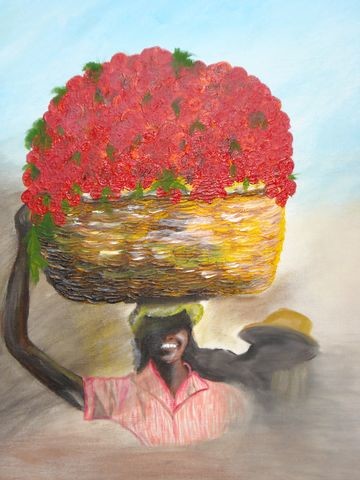 Peinture intitulée "le marchand" par Veronique Fpa, Œuvre d'art originale