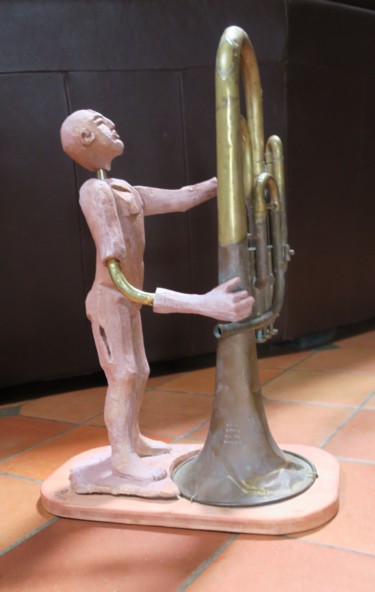 Sculpture titled "l-homme-pichotte.jpg" by Patricia Godard, Original Artwork, Terra cotta