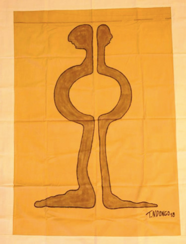 Art textile intitulée "Patikolomba" par Tidiane Ndongo, Œuvre d'art originale, Acrylique