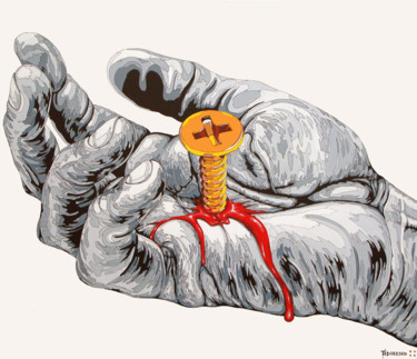 Pintura titulada "Right hand" por Lucian Tidorescu, Obra de arte original, Acrílico
