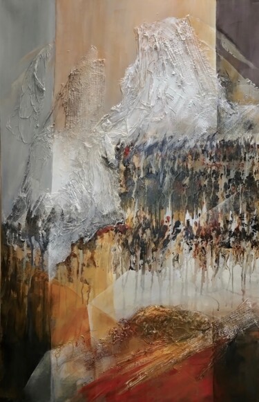 Painting titled "les Ecrins N1" by Tielor, Original Artwork, Acrylic