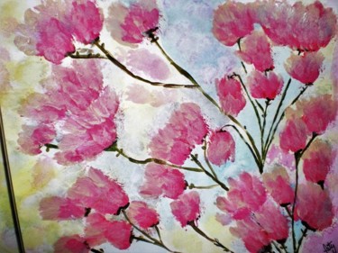 Peinture intitulée "les cerisiers en fl…" par Tifany Dupont, Œuvre d'art originale