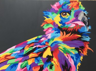 Painting titled "BEBE AIGLE" by Tiffany M, Original Artwork, Acrylic Mounted on Wood Stretcher frame