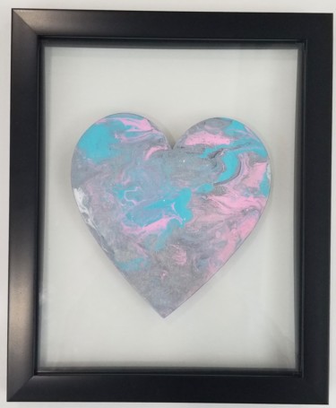 Painting titled "I offer you my heart" by Tiffany G, Original Artwork, Acrylic Mounted on Glass