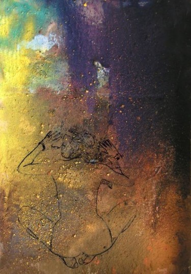 Peinture intitulée "nu carre et pigment…" par Koodertdz, Œuvre d'art originale