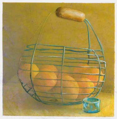 Peinture intitulée "fruites dans un pan…" par Koodertdz, Œuvre d'art originale, Huile