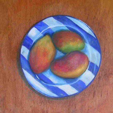 Peinture intitulée "mangues de la Reuni…" par Koodertdz, Œuvre d'art originale, Autre