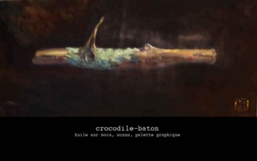 Peinture intitulée "baton-croco dans l'…" par Koodertdz, Œuvre d'art originale