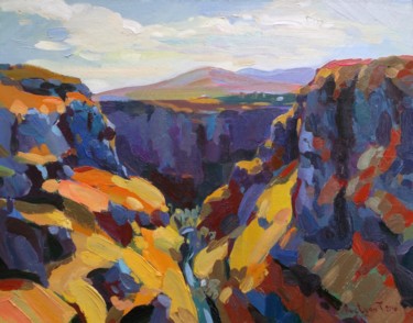 Painting titled "Lori gorge" by Tigran Avetyan, Original Artwork, Oil