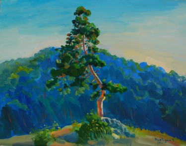 Peinture intitulée "Lonely tree" par Tigran Avetyan, Œuvre d'art originale, Huile