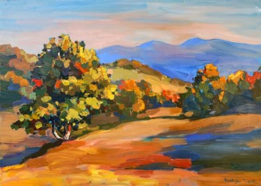 Peinture intitulée "Autumn landscape -1" par Tigran Avetyan, Œuvre d'art originale, Huile