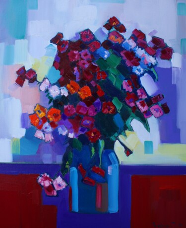 Malerei mit dem Titel "Flowers" von Tigran Avetyan, Original-Kunstwerk, Öl