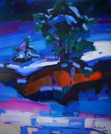 Schilderij getiteld "Winter day" door Tigran Avetyan, Origineel Kunstwerk, Olie