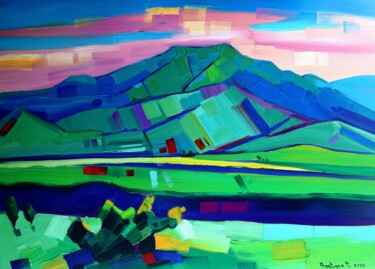 Painting titled "Landscape in Lori" by Tigran Avetyan, Original Artwork, Oil