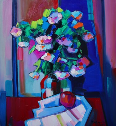 Painting titled "Flowers #2" by Tigran Avetyan, Original Artwork, Oil