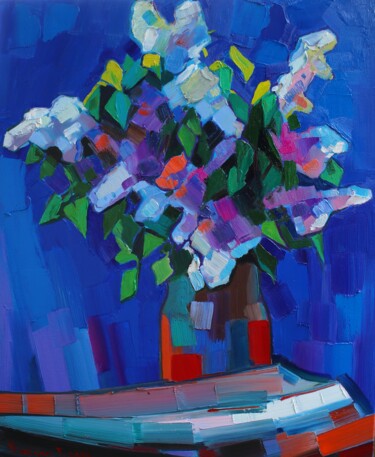 Malerei mit dem Titel "Lilacs" von Tigran Avetyan, Original-Kunstwerk, Öl
