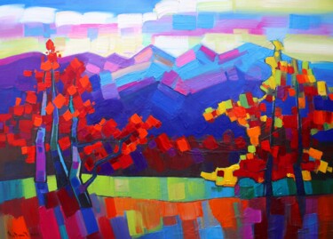 Painting titled "Autumn landscape #2" by Tigran Avetyan, Original Artwork, Oil