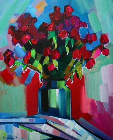 "Flowers #6" başlıklı Tablo Tigran Avetyan tarafından, Orijinal sanat, Petrol