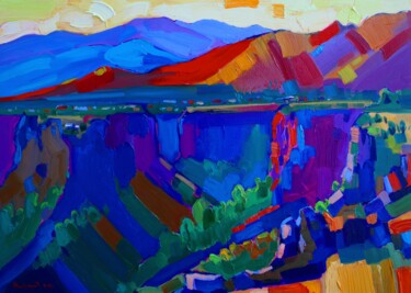 Peinture intitulée "Landscape in Lori #4" par Tigran Avetyan, Œuvre d'art originale, Huile