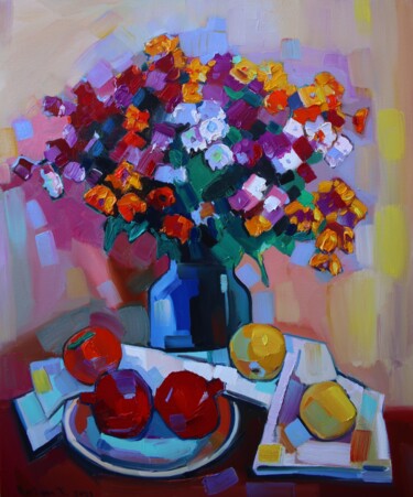 Painting titled "Still life with fru…" by Tigran Avetyan, Original Artwork, Oil