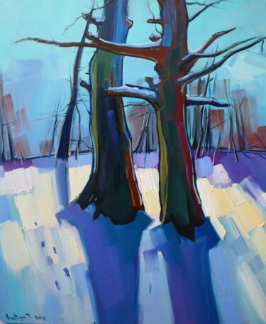 Painting titled "Winter #2" by Tigran Avetyan, Original Artwork, Oil
