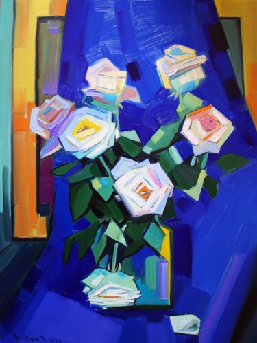 Peinture intitulée "Roses" par Tigran Avetyan, Œuvre d'art originale, Huile