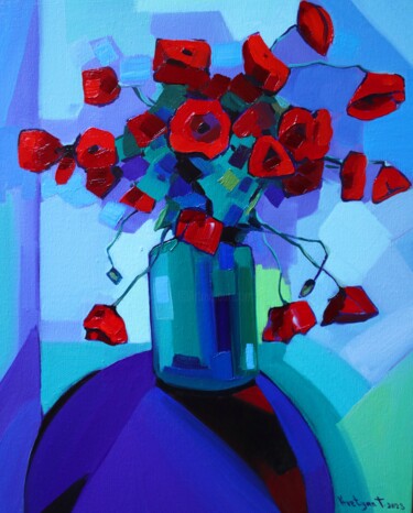 Pintura intitulada "Flowers _4" por Tigran Avetyan, Obras de arte originais, Óleo
