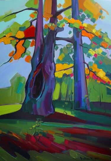 Картина под названием "Forest Mood" - Tigran Avetyan, Подлинное произведение искусства, Масло