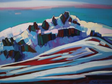 Schilderij getiteld "Winter in the mount…" door Tigran Avetyan, Origineel Kunstwerk, Olie