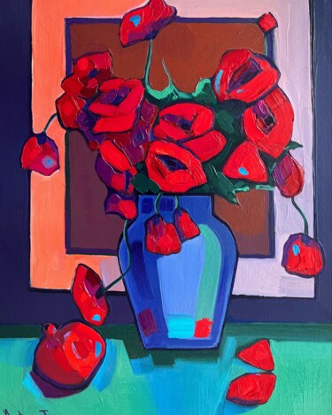 Malerei mit dem Titel "Flowers _1" von Tigran Avetyan, Original-Kunstwerk, Öl