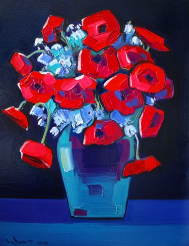 Malerei mit dem Titel "Flowers _2" von Tigran Avetyan, Original-Kunstwerk, Öl