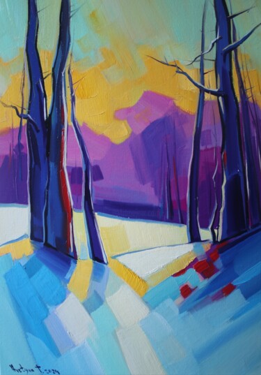 Peinture intitulée "Winter morning _1" par Tigran Avetyan, Œuvre d'art originale, Huile