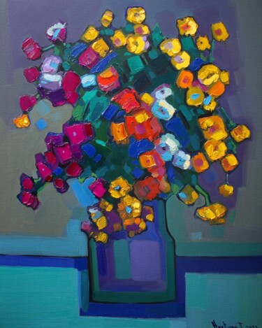 Peinture intitulée "Autumn flowers" par Tigran Avetyan, Œuvre d'art originale, Huile