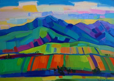 Peinture intitulée "Cultivated fields (…" par Tigran Aveyan, Œuvre d'art originale, Huile Monté sur Châssis en bois