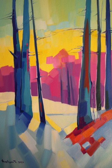 Peinture intitulée "Winter morning (40x…" par Tigran Aveyan, Œuvre d'art originale, Huile Monté sur Châssis en bois