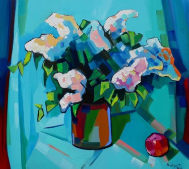 Ζωγραφική με τίτλο "Lilac flowers-8 (50…" από Tigran Aveyan, Αυθεντικά έργα τέχνης, Λάδι Τοποθετήθηκε στο Ξύλινο φορείο σκελ…