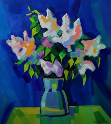 Peinture intitulée "Lilac flowers-10 (5…" par Tigran Aveyan, Œuvre d'art originale, Huile Monté sur Châssis en bois