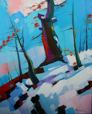 Peinture intitulée "Winter day (45x55cm…" par Tigran Aveyan, Œuvre d'art originale, Huile Monté sur Châssis en bois
