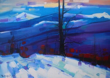Painting titled "Winter (70x50cm, oi…" by Tigran Aveyan, Original Artwork, Oil Mounted on Wood Stretcher frame
