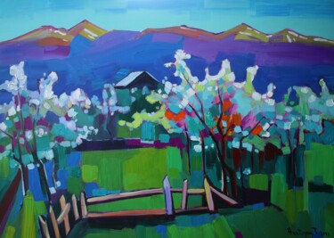 Картина под названием "Spring -2(70x50cm,…" - Tigran Aveyan, Подлинное произведение искусства, Масло Установлен на Деревянна…