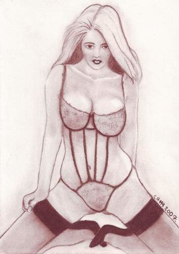 Drawing titled "Lingerie sexy - Sex…" by Tigressia, Original Artwork