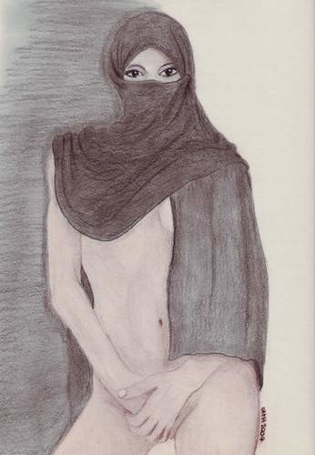 Drawing titled "Femme Musulmane - M…" by Tigressia, Original Artwork
